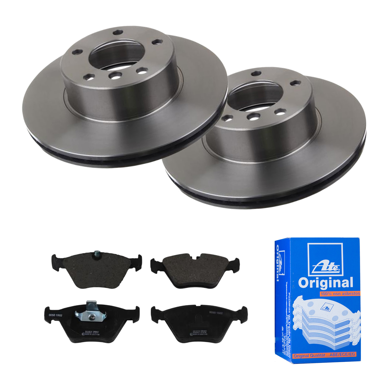 ATE Bremsesæt, skivebremser 142021955 foraksel ventileret 296mm 22mm for BMW