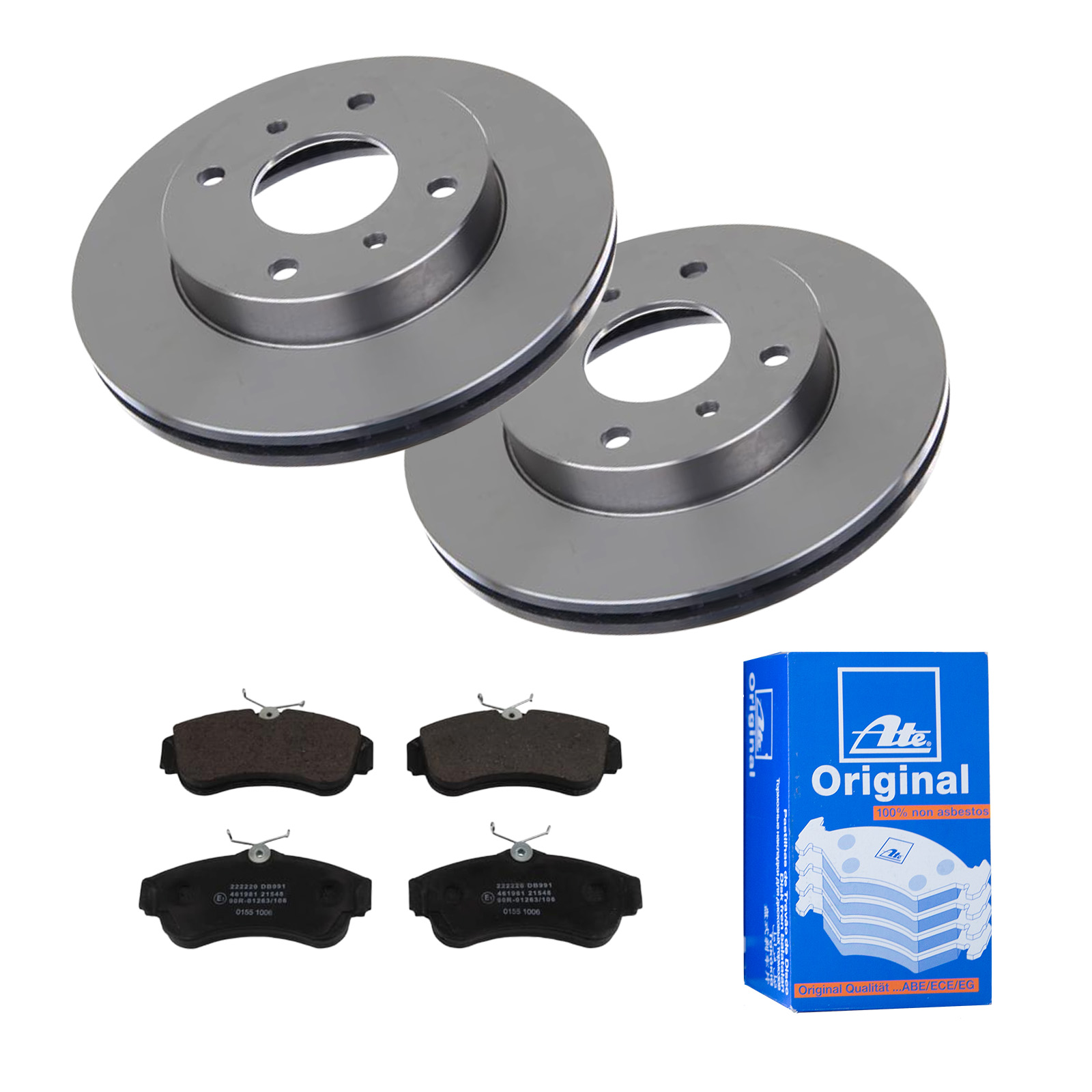 ATE Bremsesæt, skivebremser 142022921 foraksel ventileret 257mm 22mm for NISSAN