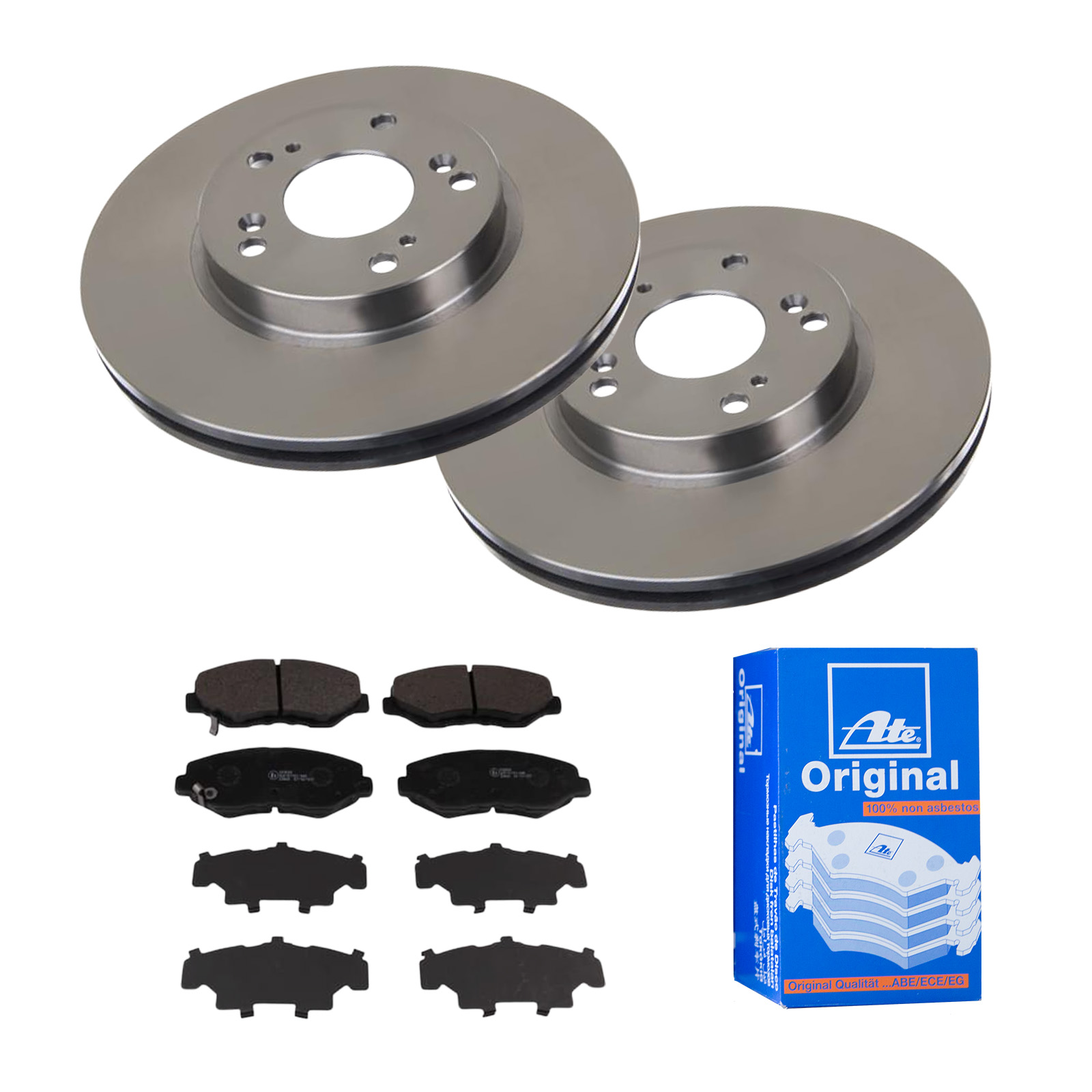 ATE Bremsesæt, skivebremser 142022849 foraksel ventileret 282mm 23mm for HONDA