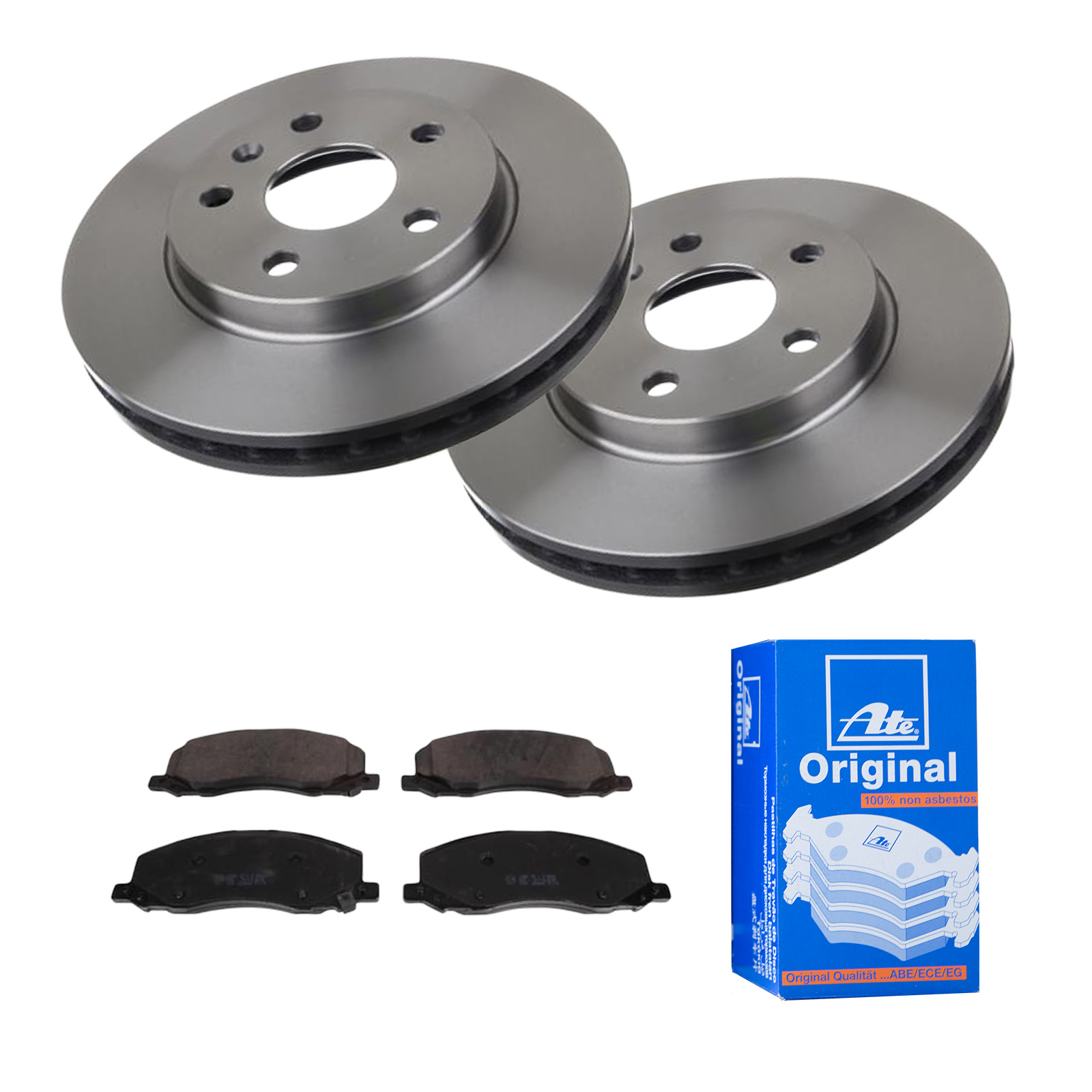 ATE Bremsesæt, skivebremser 142042572 foraksel ventileret 296mm 30mm for OPEL VAUXHALL SAAB
