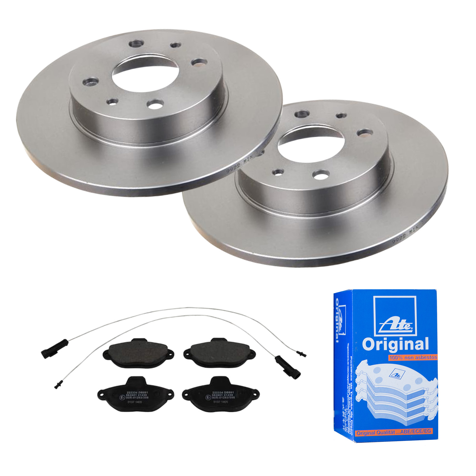 ATE Bremsesæt, skivebremser 142021696 bagaksel fuld 240mm 11mm for FORD FIAT