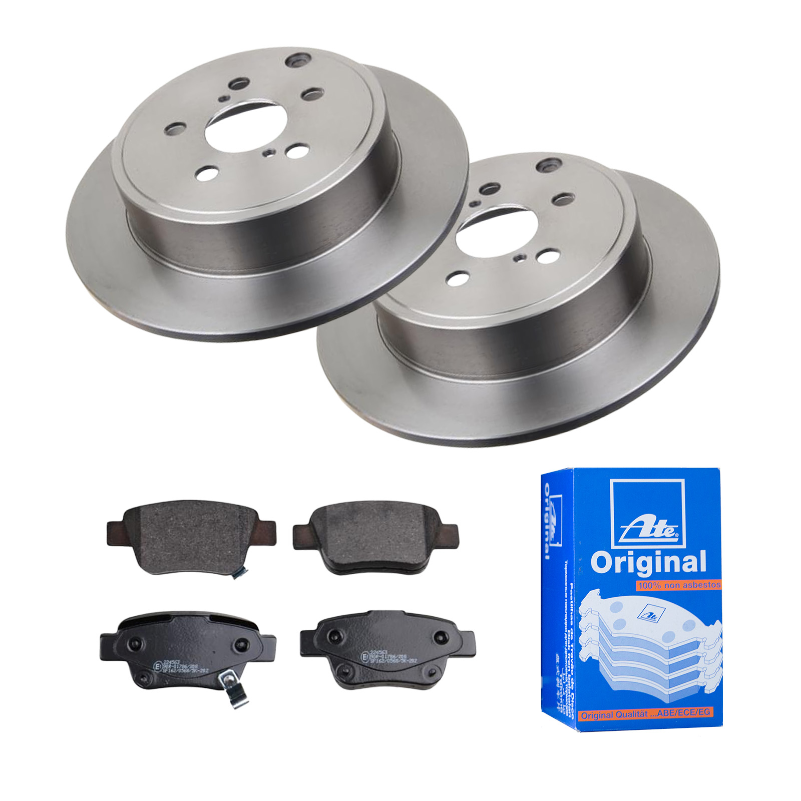 ATE Bremsesæt, skivebremser 142022394 bagaksel fuld 280mm 10mm for TOYOTA