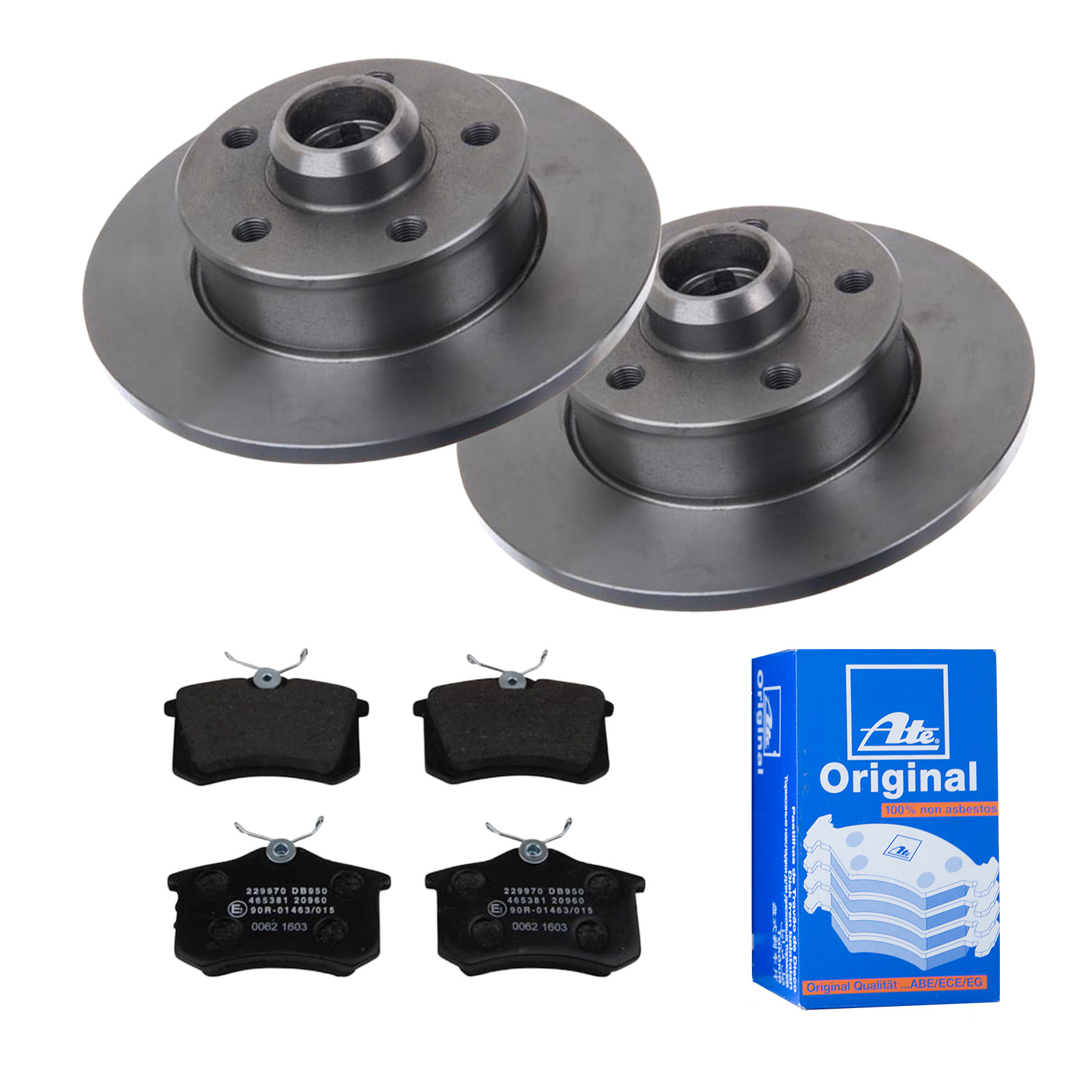 ATE Bremsesæt, skivebremser 142022453 bagaksel fuld 226mm 10mm for VAG SEAT