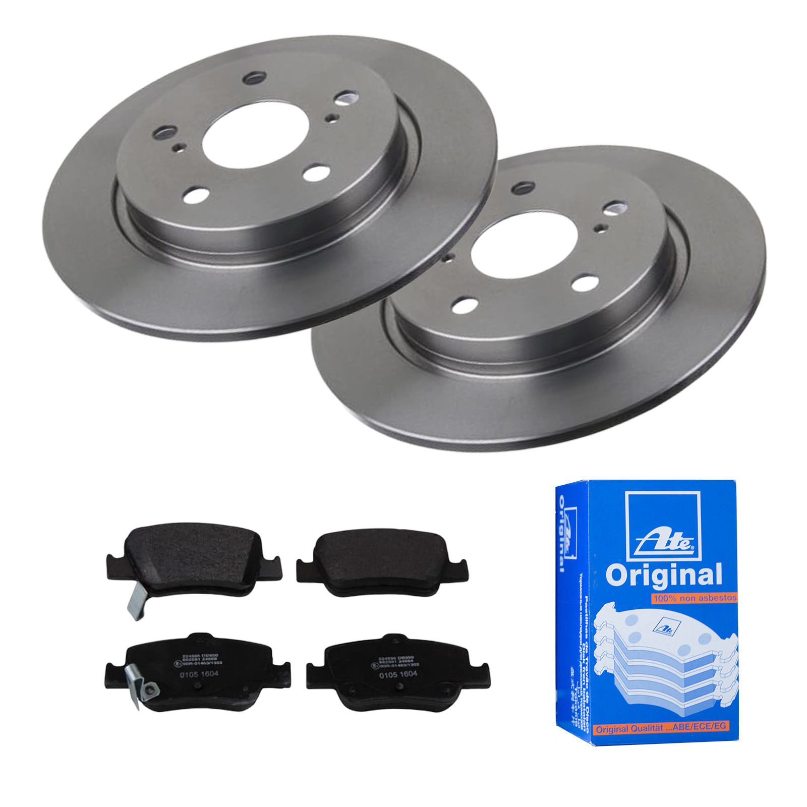 ATE Bremsesæt, skivebremser 142022480 bagaksel fuld 270mm 9mm for TOYOTA