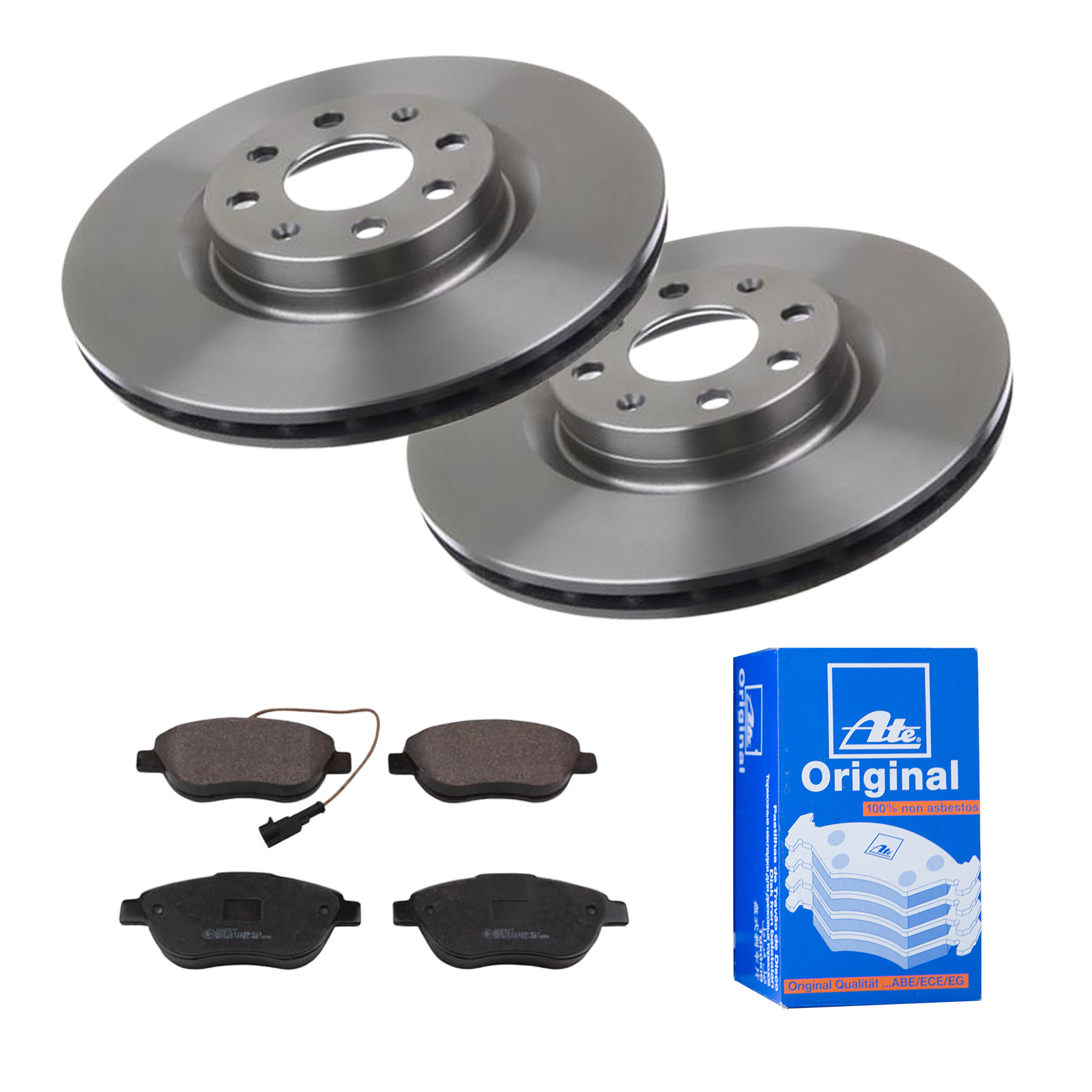 ATE Bremsesæt, skivebremser 142022550 foraksel ventileret 284mm 22mm for PEUGEOT VAUXHALL OPEL FIAT