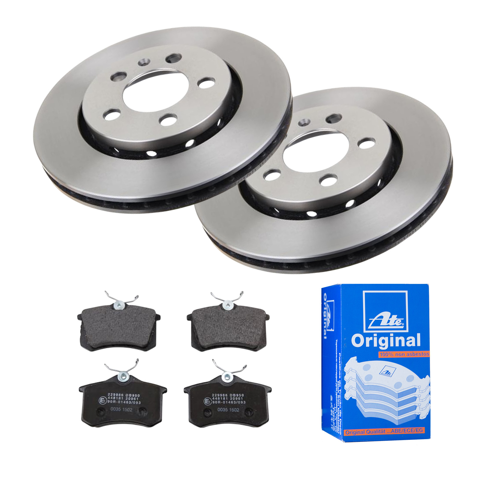 ATE Bremsesæt, skivebremser 142022576 bagaksel ventileret 256mm 22mm for SEAT VAG SKODA