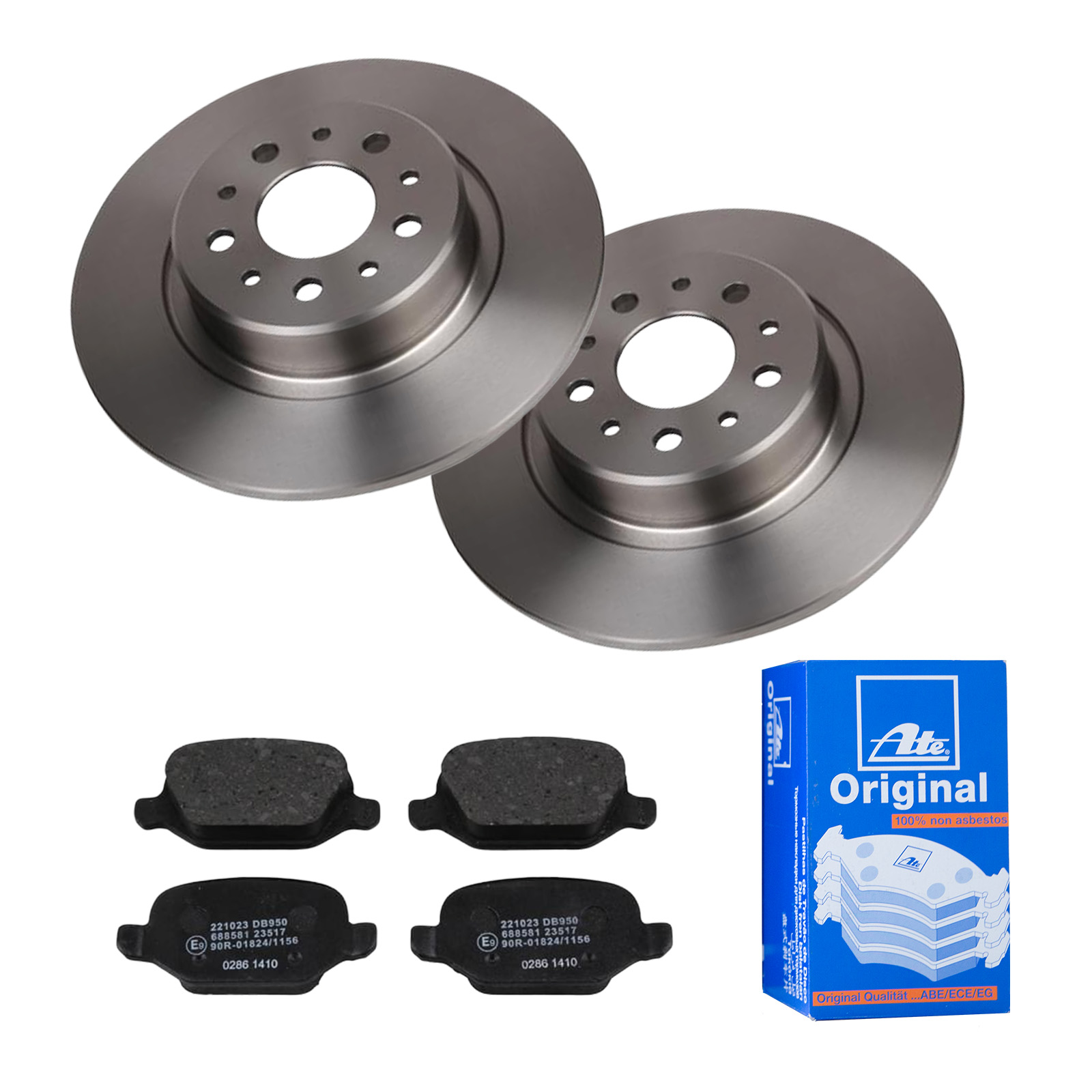 ATE Bremsesæt, skivebremser 142022627 bagaksel fuld 276mm 10mm for FIAT