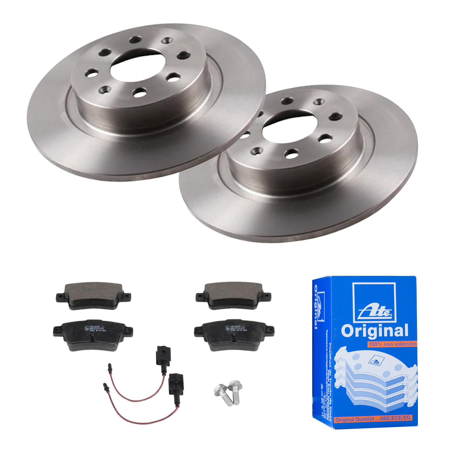 ATE Bremsesæt, skivebremser 142041886 bagaksel fuld 264mm 10mm for OPEL FIAT