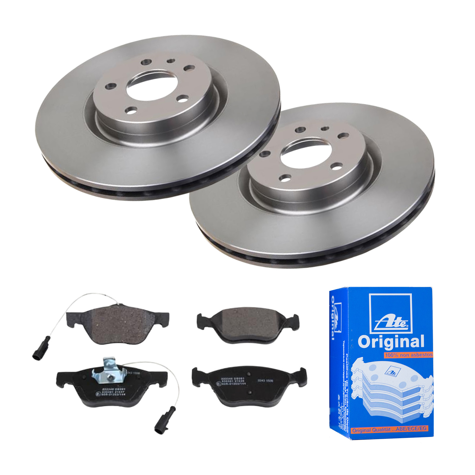 ATE Bremsesæt, skivebremser ijf141djq5 foraksel ventileret 284mm 22mm for VAUXHALL FIAT OPEL