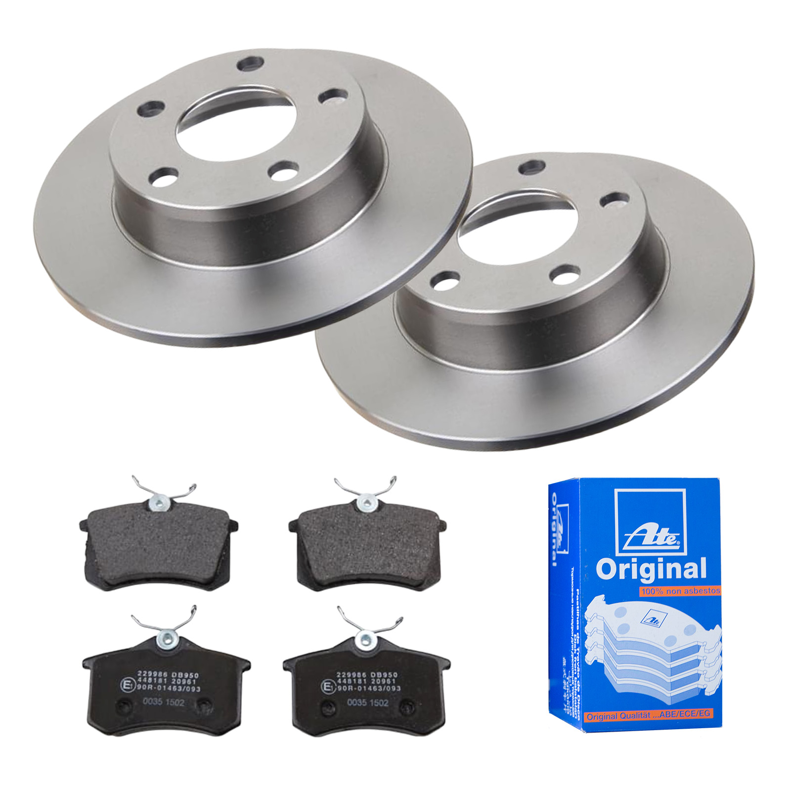 ATE Bremsesæt, skivebremser ijf141drj5 bagaksel fuld 255mm 10mm for PEUGEOT CITROËN VAG SKODA SEAT