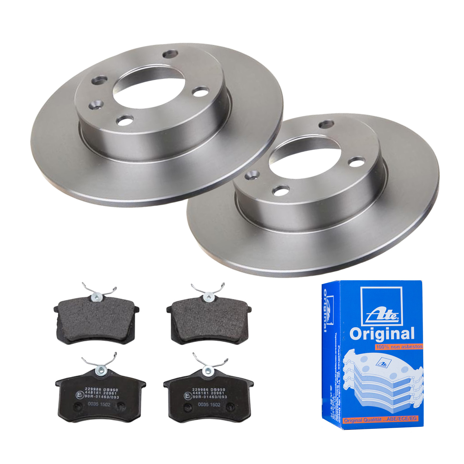 ATE Bremsesæt, skivebremser ijf141dvw1 bagaksel fuld 232mm 9mm for SEAT VAG SKODA