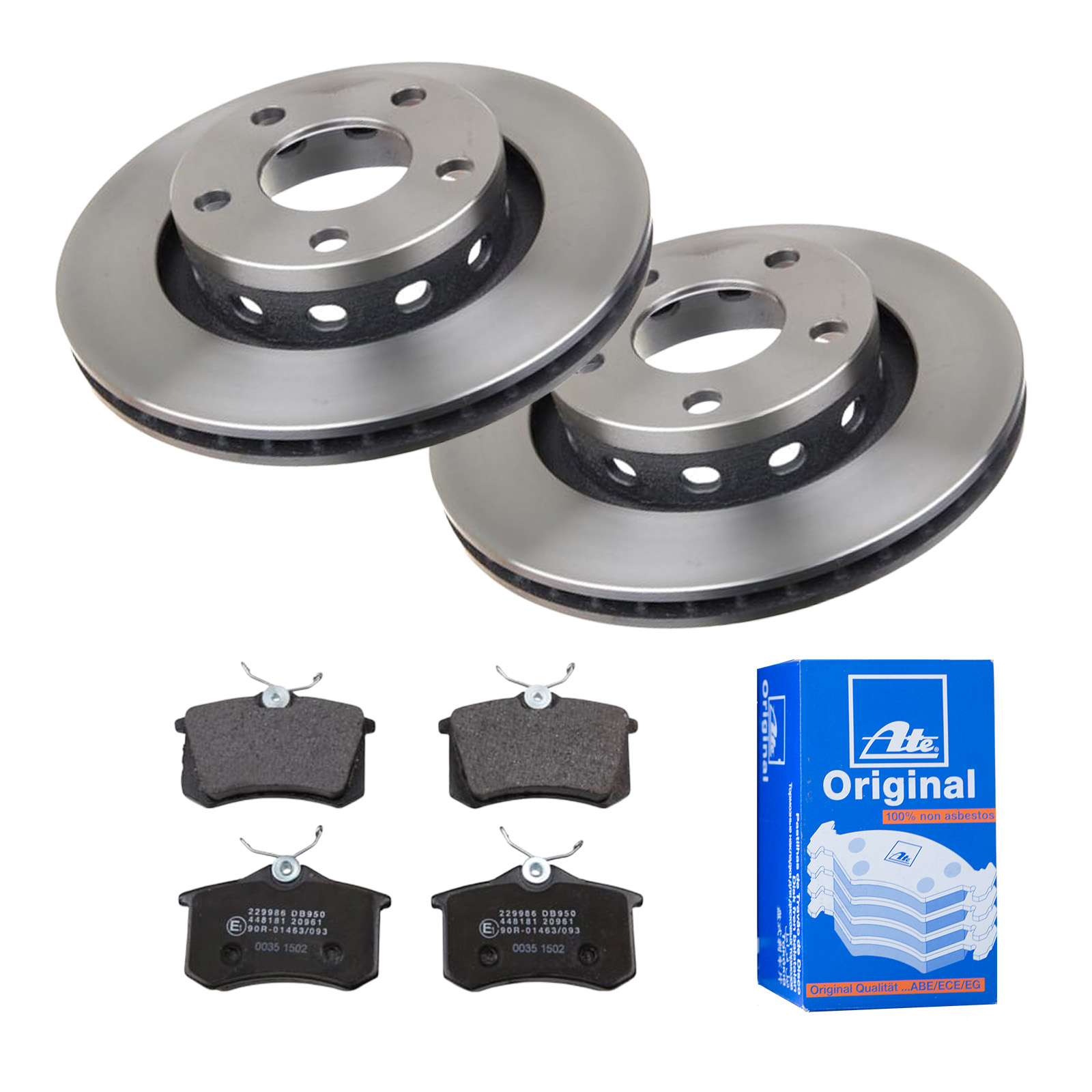ATE Bremsesæt, skivebremser ijf141dzd9 bagaksel ventileret 269mm 22mm for VAG SKODA