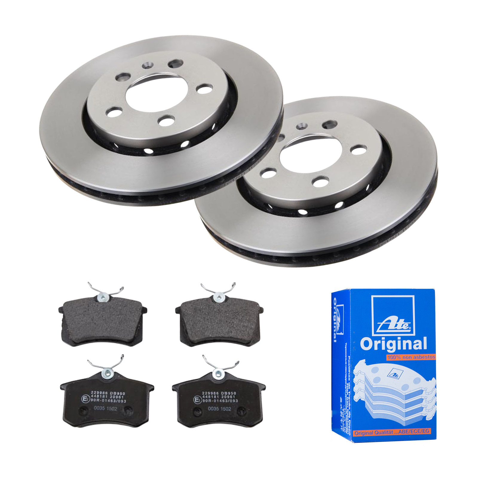 ATE Bremsesæt, skivebremser ijf141fbo7 bagaksel ventileret 256mm 22mm for PEUGEOT CITROËN SKODA VAG SEAT