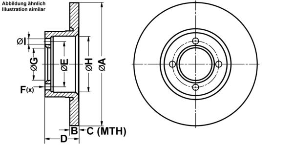 ATE Bremsesæt, skivebremser ijf141ctz7 foraksel fuld 246mm 12mm for VAUXHALL OPEL