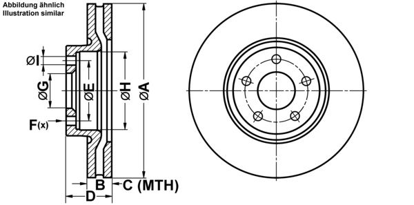 ATE Bremsesæt, skivebremser ijf141bxa7 foraksel ventileret 300mm 28mm for FORD VOLVO LAND ROVER