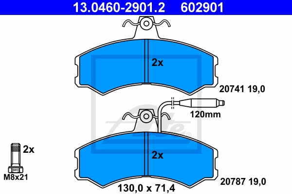 ATE Bremsesæt, skivebremser 142022714 foraksel fuld 256mm 16mm for PEUGEOT FIAT CITROËN