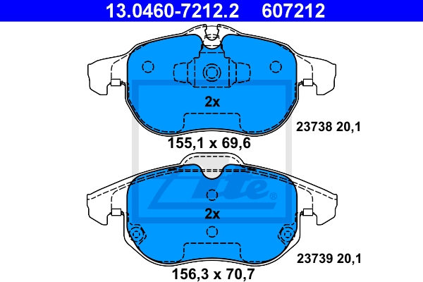 ATE Bremsesæt, skivebremser 142022821 foraksel ventileret 314mm 28mm for OPEL SAAB