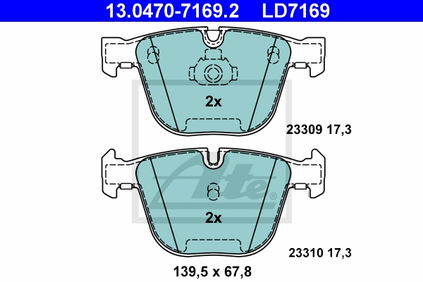 ATE Bremsesæt, skivebremser 142023305 bagaksel ventileret 345mm 24mm for BMW