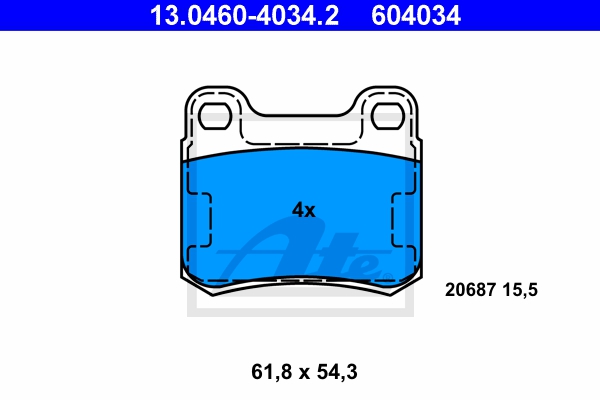 ATE Bremsesæt, skivebremser 142042621 bagaksel fuld 278mm 9mm for MERCEDES-BENZ CHRYSLER