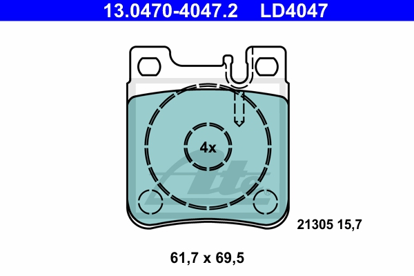 ATE Bremsesæt, skivebremser 142042667 bagaksel fuld 290mm 10mm for MERCEDES-BENZ CHRYSLER