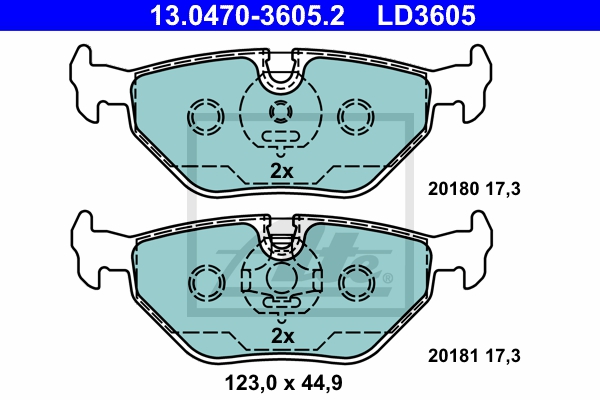 ATE Bremsesæt, skivebremser 142042777 bagaksel ventileret 294mm 18mm for SAAB BMW ROVER