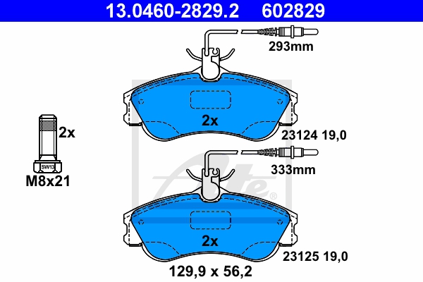 ATE Bremsesæt, skivebremser 142042820 foraksel ventileret 266mm 20mm for PEUGEOT CITROËN