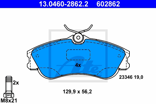 ATE Bremsesæt, skivebremser 142042828 foraksel ventileret 266mm 20mm for PEUGEOT CITROËN