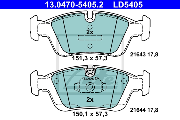 ATE Bremsesæt, skivebremser 142042862 foraksel ventileret 286mm 22mm for BMW