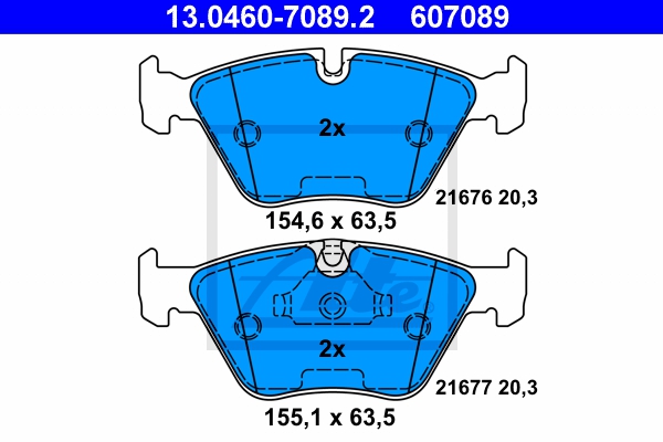ATE Bremsesæt, skivebremser 142042879 foraksel ventileret 296mm 22mm for BMW
