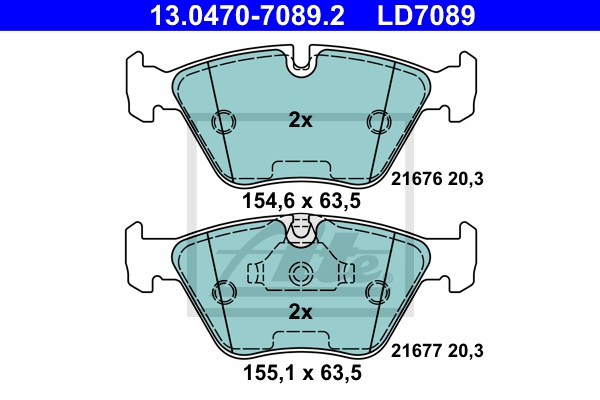 ATE Bremsesæt, skivebremser 142042880 foraksel ventileret 296mm 22mm for BMW
