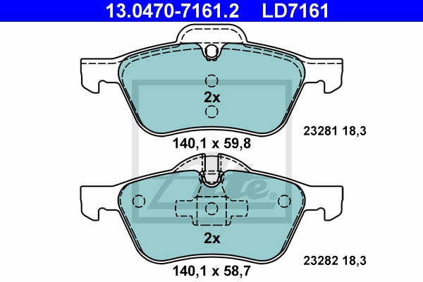 ATE Bremsesæt, skivebremser 142042901 foraksel ventileret 276mm 22mm for MINI