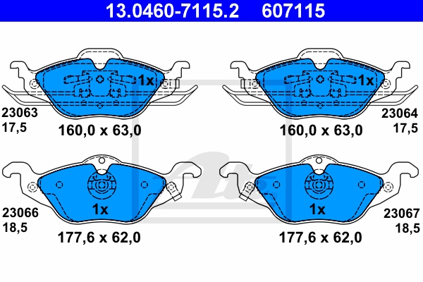 ATE Bremsesæt, skivebremser 142042918 foraksel ventileret 256mm 23mm for VAUXHALL OPEL