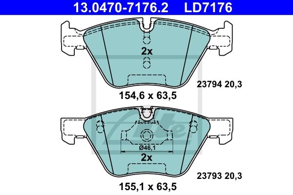 ATE Bremsesæt, skivebremser 142042938 foraksel ventileret 310mm 24mm for BMW