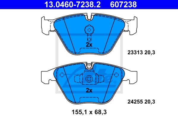 ATE Bremsesæt, skivebremser 142042950 foraksel ventileret 330mm 24mm for BMW