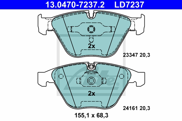 ATE Bremsesæt, skivebremser 142042951 foraksel ventileret 330mm 24mm for BMW