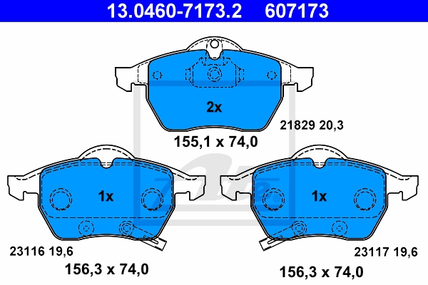 ATE Bremsesæt, skivebremser 142043004 foraksel ventileret 308mm 25mm for VAUXHALL OPEL SAAB