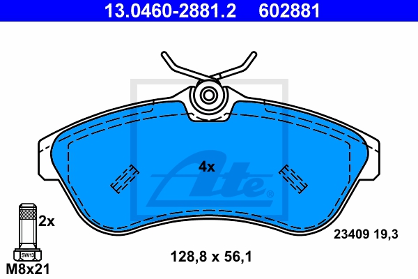 ATE Bremsesæt, skivebremser 142043054 foraksel ventileret 283mm 26mm for PEUGEOT CITROËN OPEL