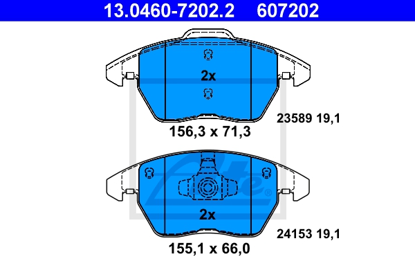 ATE Bremsesæt, skivebremser 142043055 foraksel ventileret 283mm 26mm for PEUGEOT CITROËN OPEL