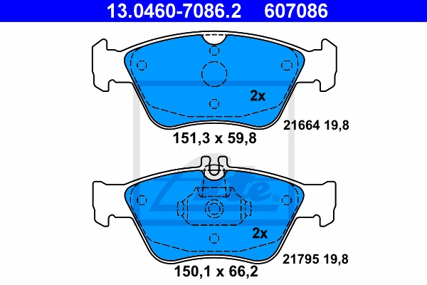 ATE Bremsesæt, skivebremser 142043061 foraksel ventileret 300mm 28mm for MERCEDES-BENZ