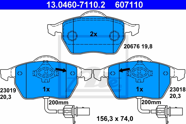 ATE Bremsesæt, skivebremser 142043083 foraksel ventileret 320mm 30mm for VAG SEAT SKODA