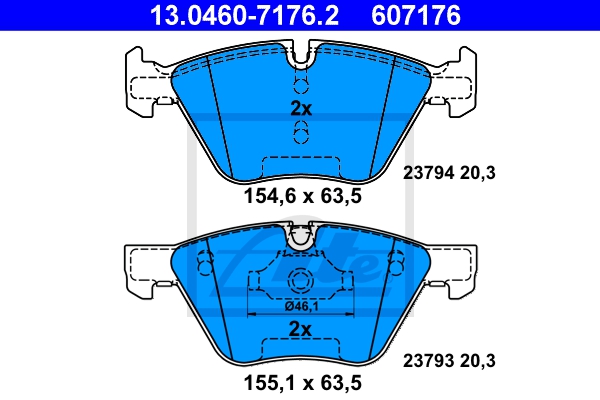 ATE Bremsesæt, skivebremser 142043098 foraksel ventileret 324mm 30mm for BMW