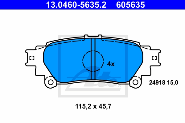 ATE Bremsesæt, skivebremser ijf141e2i1 bagaksel ventileret 309mm 18mm for LEXUS TOYOTA