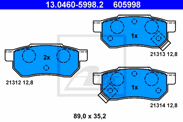 ATE Bremsesæt, skivebremser ijf141f293 bagaksel fuld 239mm 9mm for HONDA ROVER