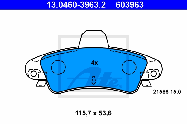 ATE Bremsesæt, skivebremser ijf141hxc2 bagaksel ventileret 253mm 20mm for FORD