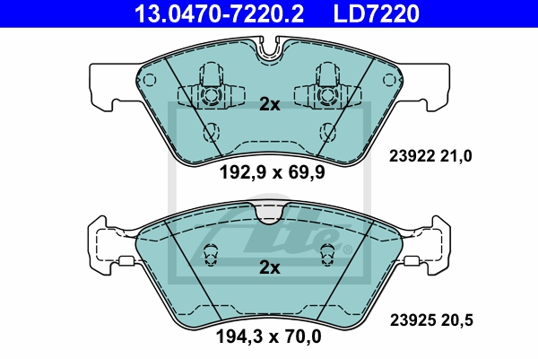 ATE Bremsesæt, skivebremser sg00000b30 foraksel ventileret 350mm 32mm for MERCEDES-BENZ
