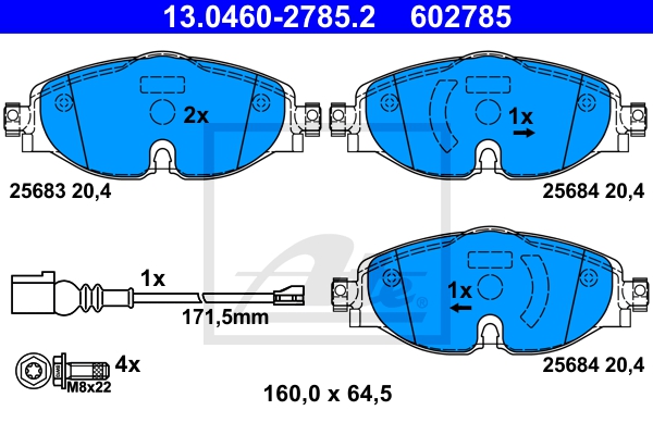 ATE Bremsesæt, skivebremser sg00000cts foraksel ventileret 310mm 25mm for VAG SKODA SEAT