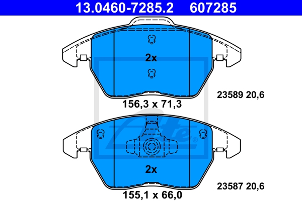 ATE Bremsesæt, skivebremser sg00000cv3 foraksel ventileret 230mm 9mm for VAG SKODA SEAT