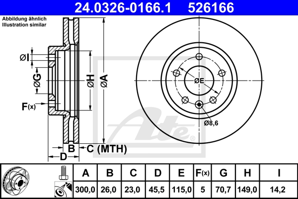 ATE Bremsesæt, skivebremser sg00000cvq bagaksel fuld 292mm 12mm for OPEL VAUXHALL CHEVROLET