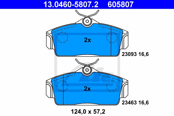 ATE Bremsesæt, skivebremser sg00000cw0 bagaksel fuld 258mm 10mm for NISSAN