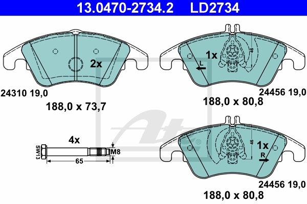 ATE Bremsesæt, skivebremser sg00000cwa foraksel fuld 300mm 10mm for MERCEDES-BENZ MAYBACH